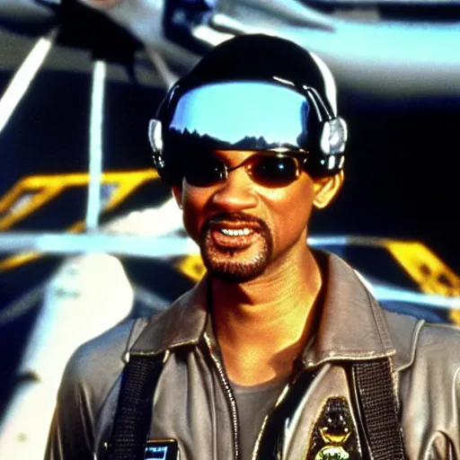 Image similar to will Smith in top gun