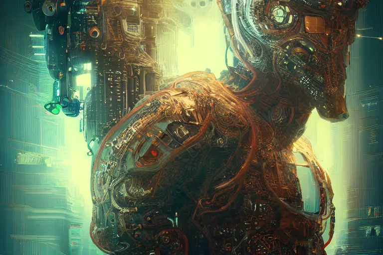 Image similar to hyperrealistic portrait of a squid monster astronaut, full body portrait, well lit, intricate abstract. cyberpunk, intricate artwork, by Tooth Wu, wlop, beeple. octane render,in the style of Jin Kagetsu, James Jean and wlop, highly detailed, sharp focus, intricate concept art, digital painting, ambient lighting, 4k, artstation