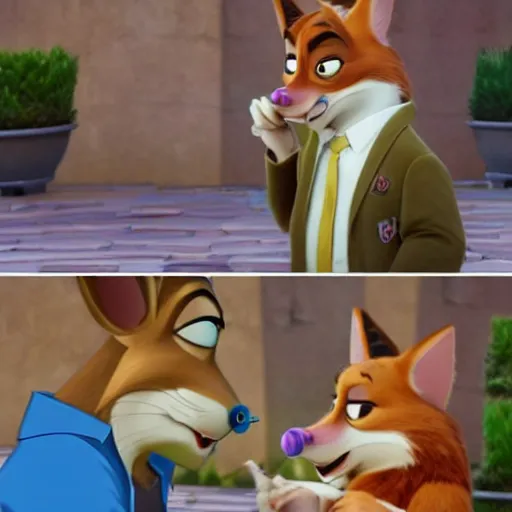 Prompt: zootopia and furries licking a popsicle