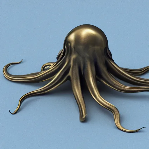 Image similar to metallic octopus, vray, 55mm