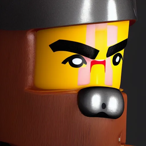 Prompt: studio portrait of a Lego man as a Viking, Photorealistic, detailed, studio lighting, 4K