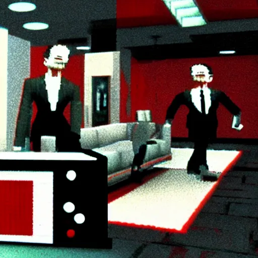 Prompt: american psycho, nintendo 6 4 game graphics visual aesthetic