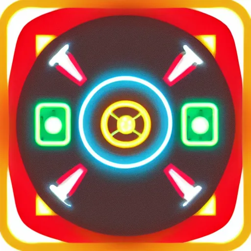 Image similar to detailed roulette icon, solana, neon style