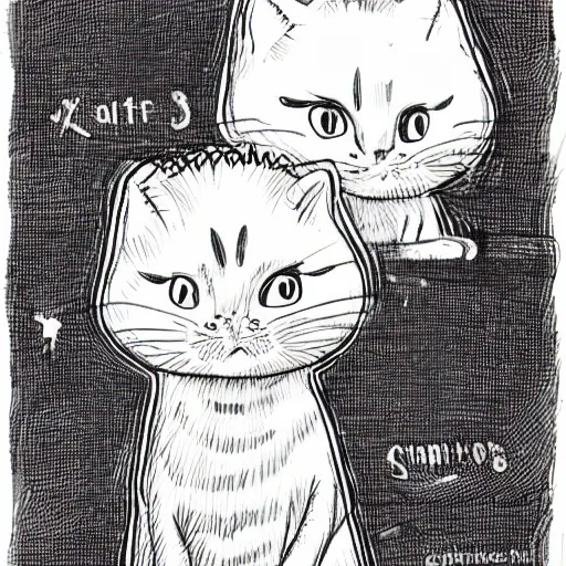 Prompt: two ginger cats, by Kate Beaton