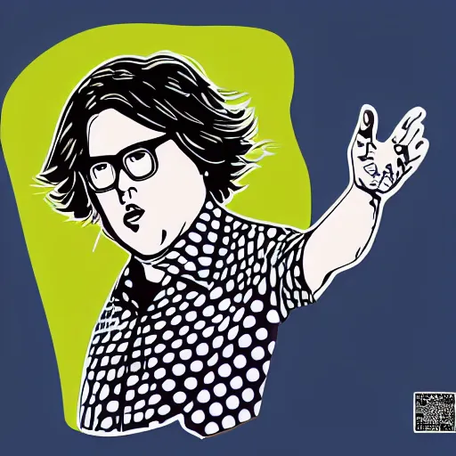 Image similar to andy milonakis & clark duke hybrid, vector, svg sticker art