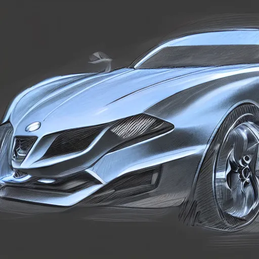 Image similar to blueprint for an advanced car, concept art, digital sketch, 4 k, hd