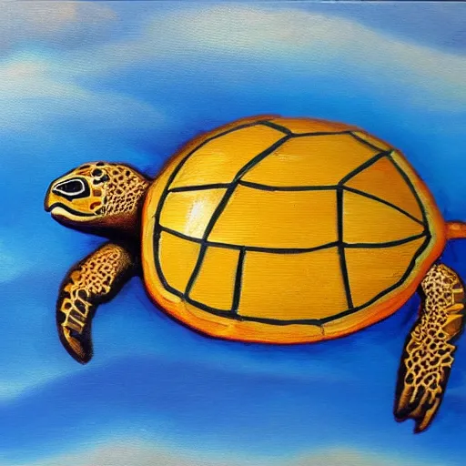 Prompt: the world on the back of a turtle, Expressive oil painting