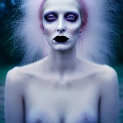 Prompt: photographic portrait of a stunningly beautiful goth scary eerie ghost female in soft dreamy light at sunset, contemporary fashion shoot, by edward robert hughes, annie leibovitz and steve mccurry, david lazar, jimmy nelsson, breathtaking, 8 k resolution, extremely detailed, establishing shot, artistic, hyperrealistic, perfect face, octane render