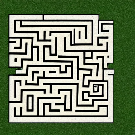 Image similar to Draw a complex labyrinth with a complete path from entry to exit