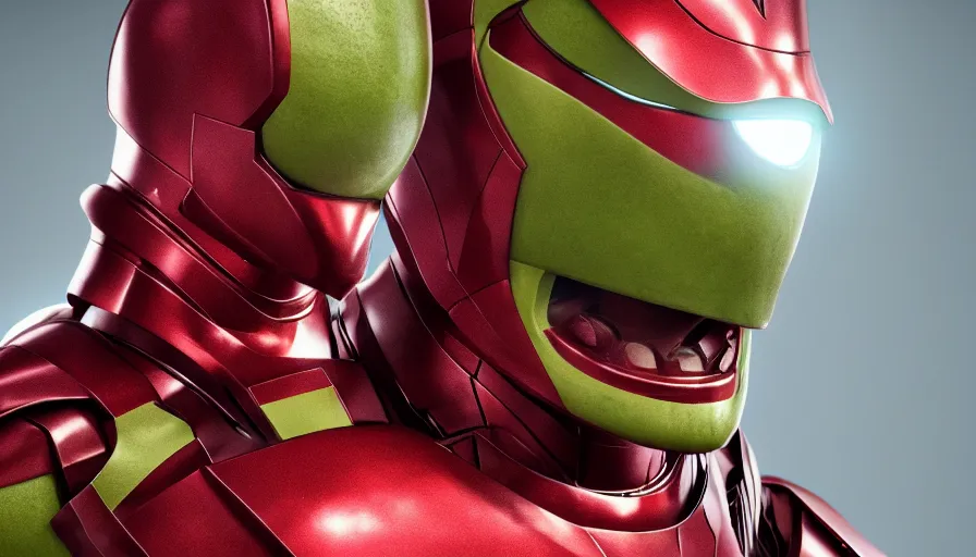 Image similar to Kermit the frog as Iron man, hyperdetailed, artstation, cgsociety, 8k