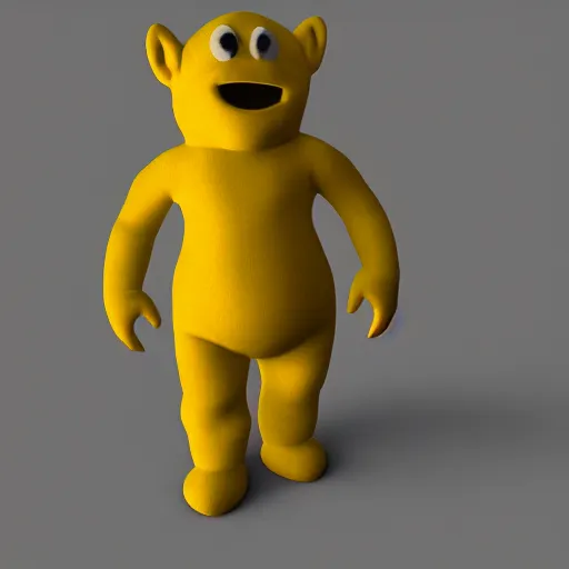 Image similar to the fifth teletubby which was cancelled for being too terrifying and violent, concept art, trending on artstation 3 d.