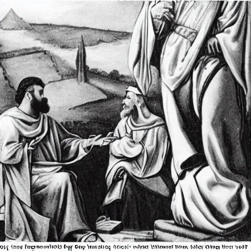 Image similar to mirtha legrand talking with jesus in jerusalem in the first century