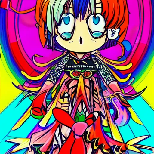 Prompt: me! me! me! psychedelic, anime