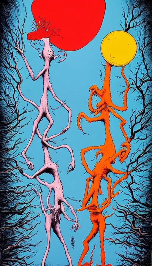 Prompt: the two complementary forces that make up all aspects and phenomena of life, by alex pardee