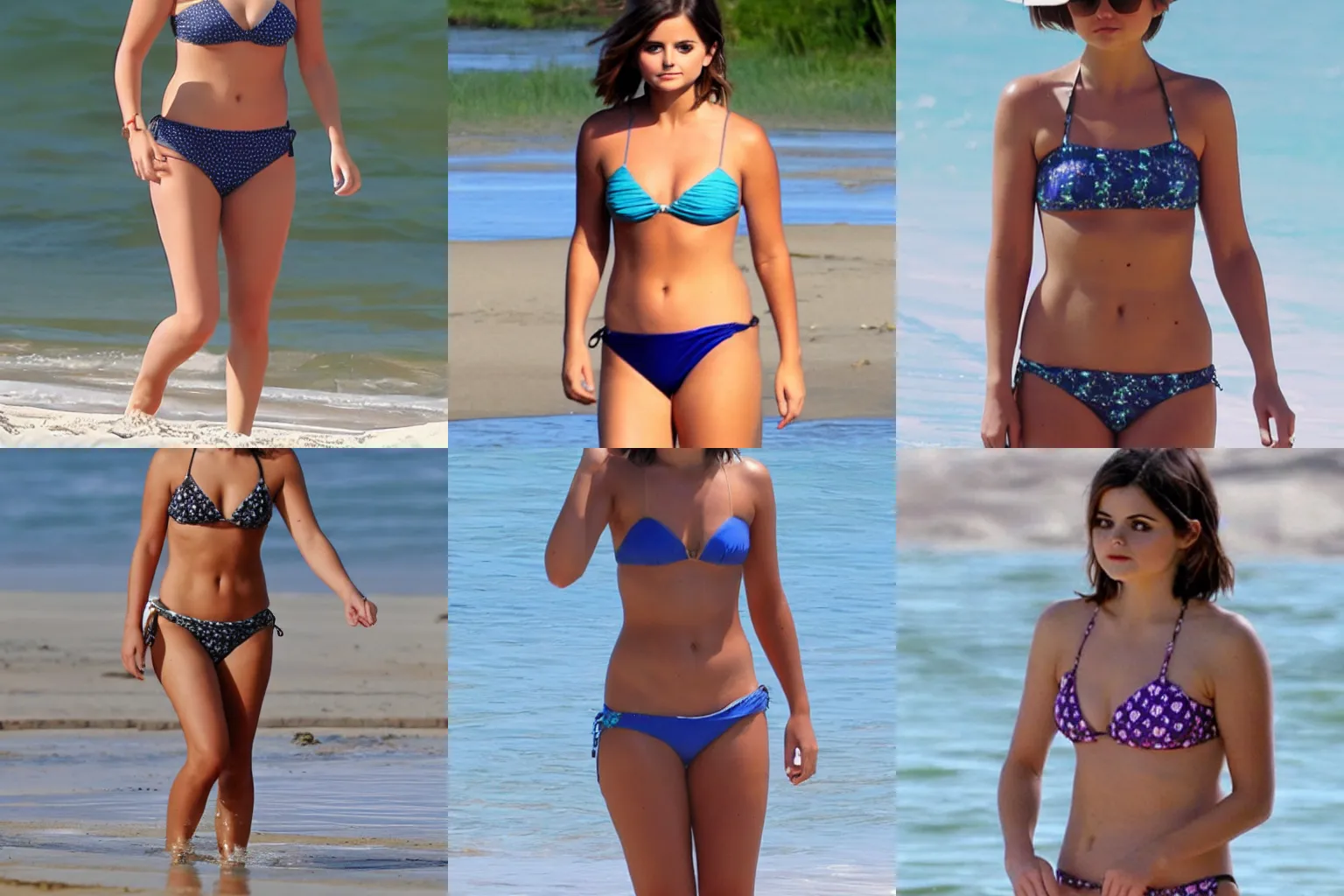 Jenna-Louise Coleman bikini in the beach, photo | Stable Diffusion | OpenArt