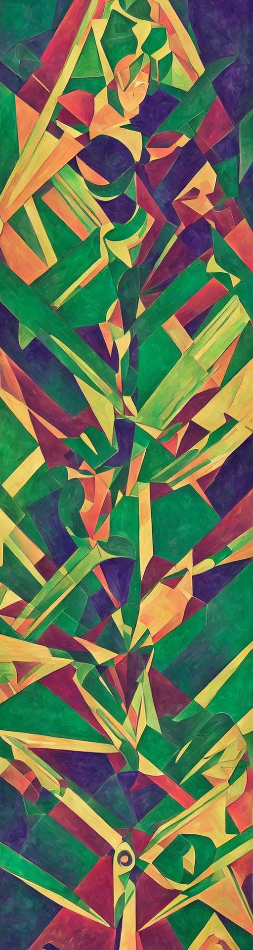 Image similar to an art deco painting of emeralds, by joseph stella, synthwave, behance contest winner, crystal cubism, digital illustration