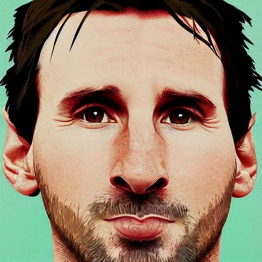 Prompt: a portrait of lionel messi in a scenic environment by tomma abts