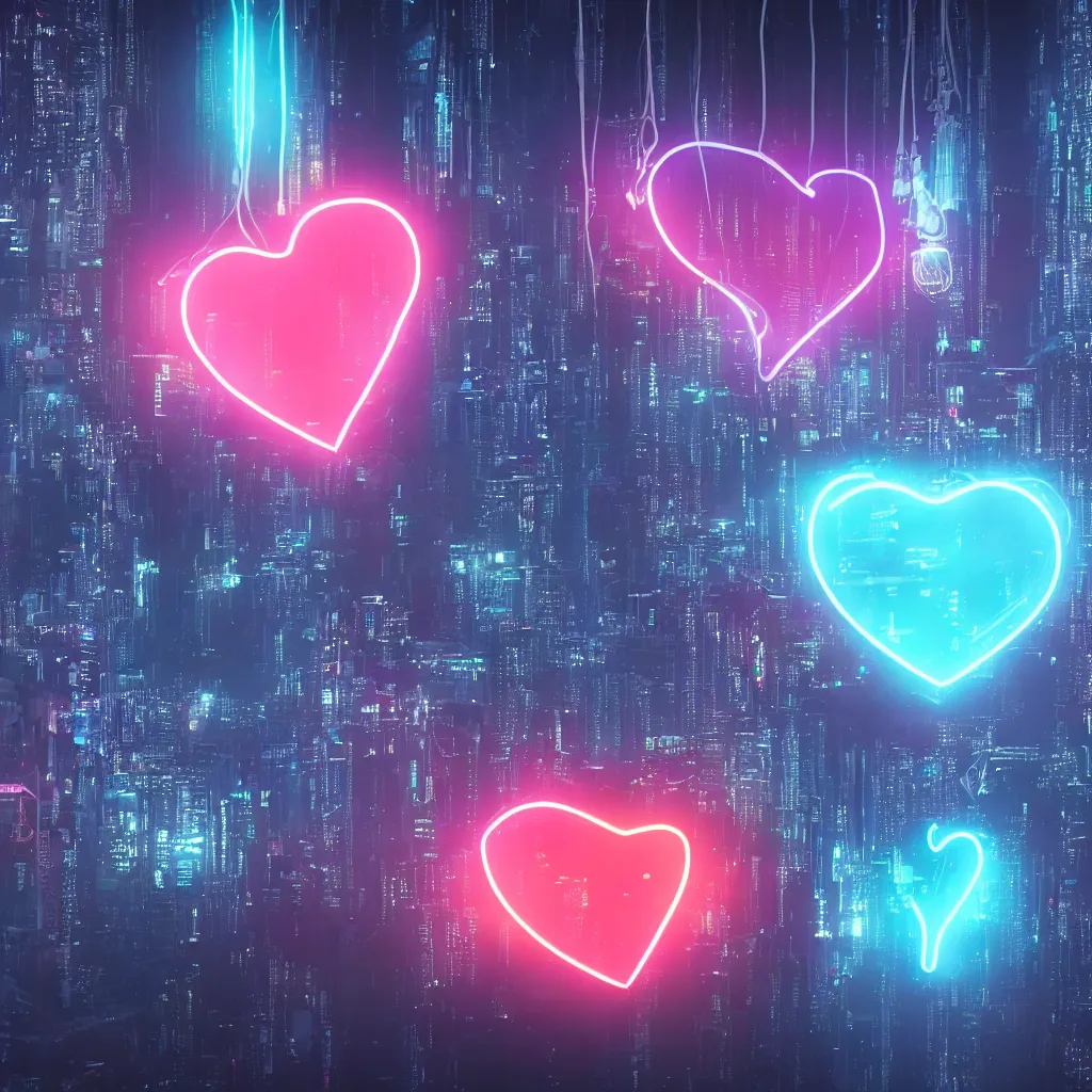 neon heart wallpapers