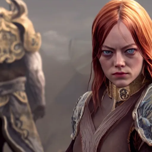 Prompt: Emma Stone in Elden Ring video game