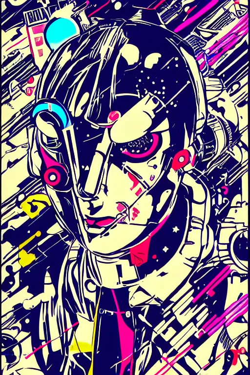 Draw cyberpunk pop art anime characters by Jeffreyzico