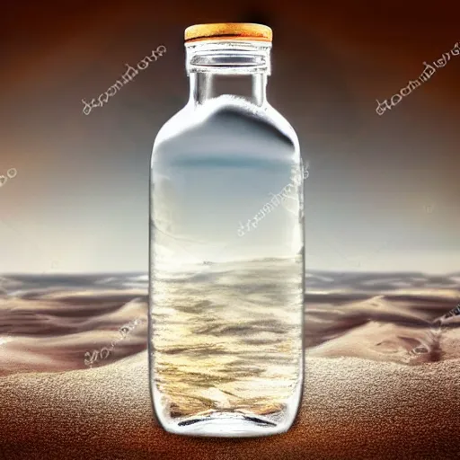 Prompt: universe in a glass bottle, hd, realistic,