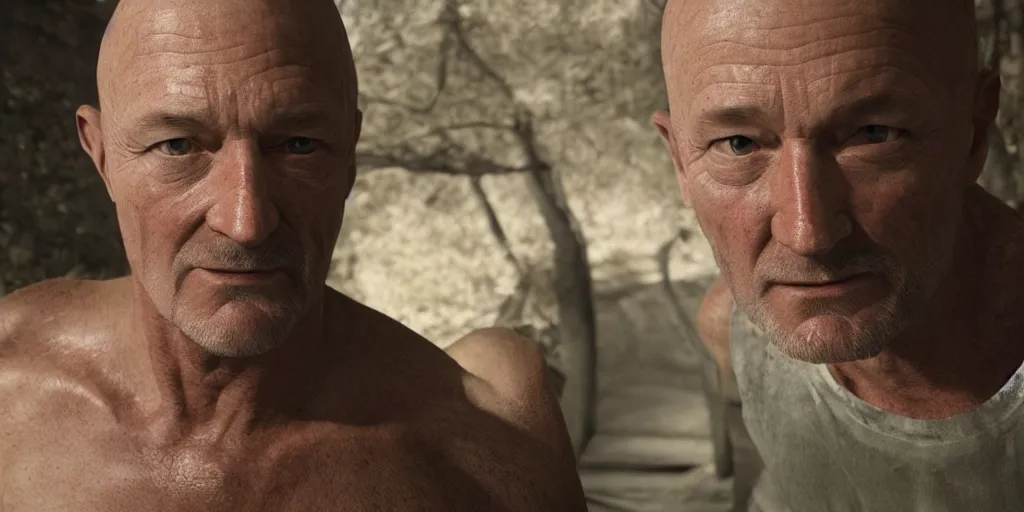 Prompt: john locke finding a new hatch in lost, face enhance, insandely detailed, photo realistic, cinematic lighting, trending on artstation, 4k, hyperrealistic, focused, extreme details, unreal engine 5, cinematic, masterpiece