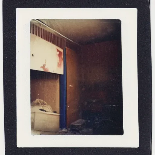 Image similar to colorized polaroid photograph of a backroom, low contrast, lonely feeling, matte filter, trending on pinterest