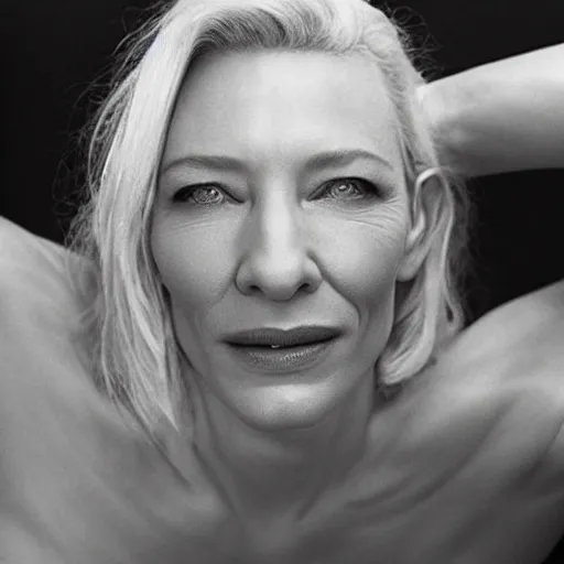 Image similar to photo of cate blanchett in a bathtube by annie leibowitz, photorealisitc ,detailed