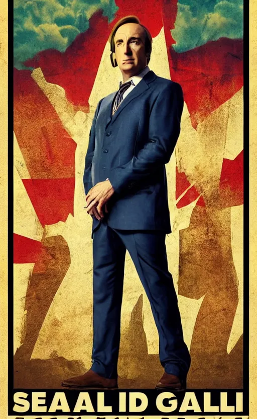 Image similar to saul goodman, poster of better call saul, vintage