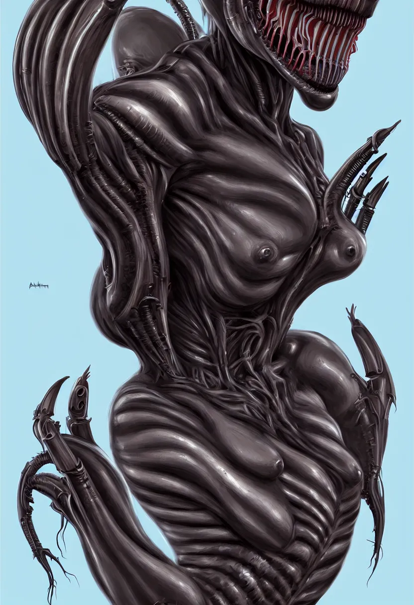 Prompt: beautiful symmetrical xenomorph female face, aesthetic art, 8 k, high details, digital painting, concept art, matte painting, art by arstation and mimmo rottela, pixels art by paul robertson