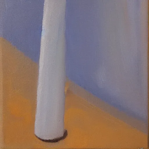 Prompt: oil painting of a of paper standing vertically against a blue background, impressionist artwork