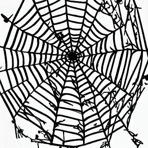 Prompt: one-line art grafic the organic sheep!!!included a spider web, grey scale