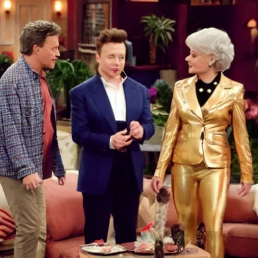 Image similar to elon musk guest starring on golden girls