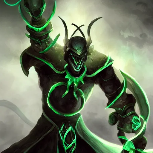 Prompt: Thresh from League of legends, high resolution fantasy concept art, intricate details, soft lighting