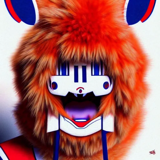 Image similar to anime Portrait of Youppi the Habs Montreal Canadiens Mascot as an evolved powerful pokemon, highly detailed anime, 1990s, smooth, sharp focus, dynamic lighting, intricate, trending on ArtStation, illustration pokemon, art by WLOP