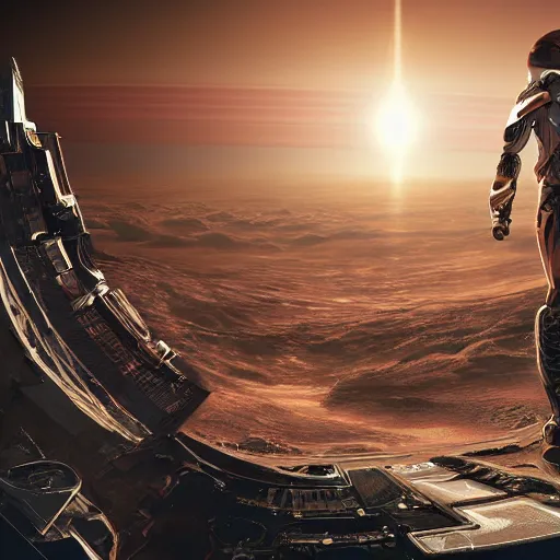 Image similar to elon musk in cyberpunk style on mars digital art very detailed 4 k detailed super realistic