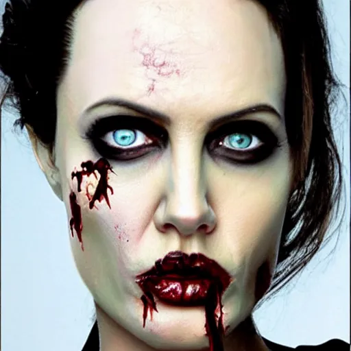 Prompt: zombie ( angelina jolie )