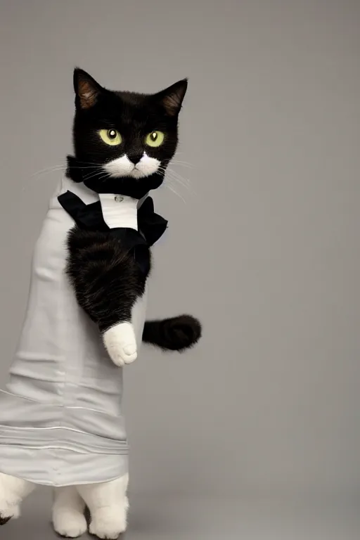 Prompt: studio photo of a cat wearing a suit