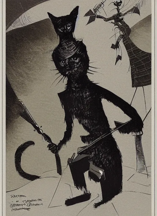 Prompt: a character illustration of an anthropomorphic cat soldier, a 3 d render of an anthropomorphic cat soldier, stephen gammell, by jack gaughan, by george ault, by victo ngai