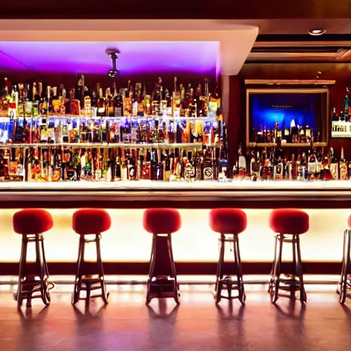 Image similar to mysterious lounge bar with bartender
