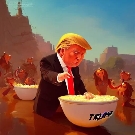 Image similar to donald trump apple bobbing!!!!!!!, ben hur, loftis, cory behance hd by jesper ejsing, by rhads, makoto shinkai and lois van baarle, ilya kuvshinov, rossdraws global illumination