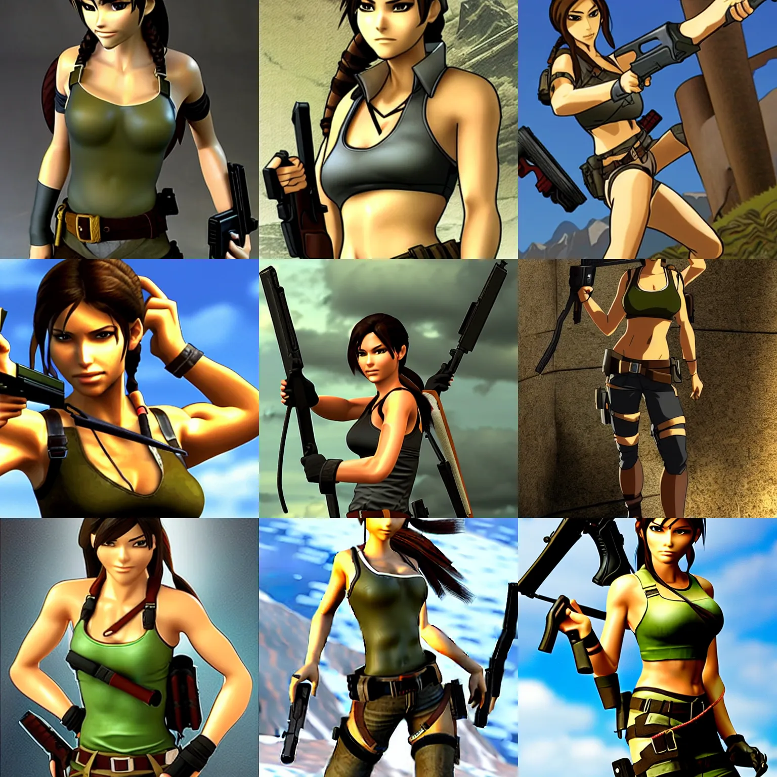 Prompt: Lara Croft from Tomb Raider Anniversary, from a 2010s TV TOKYO anime series