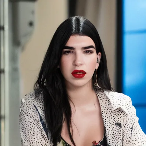 Image similar to still of dua lipa in xenia tv series