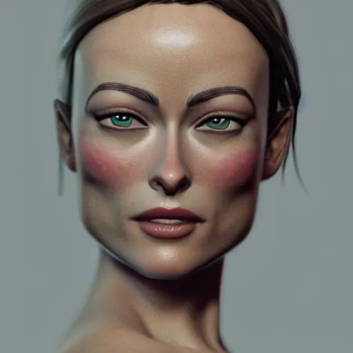 Image similar to olive as olivia wilde olive :, dynamic, particulate, intricate, elegant, highly detailed, centered, artstation, smooth, sharp focus, octane render