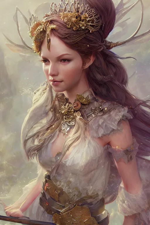 Image similar to fairy princess, highly detailed, d & d, fantasy, highly detailed, digital painting, trending on artstation, concept art, sharp focus, illustration, art by artgerm and greg rutkowski and fuji choko and viktoria gavrilenko and hoang lap