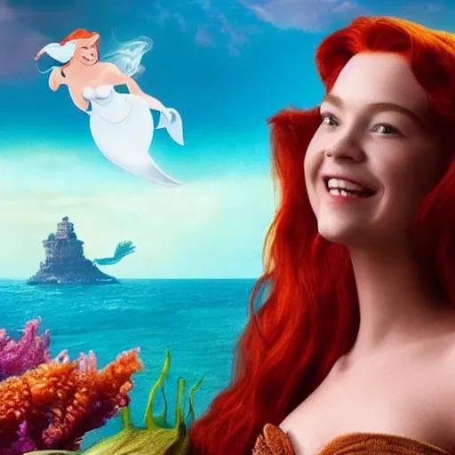 Image similar to “Ariel from the little mermaid live action 4K detailed”