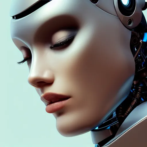 Prompt: Perfectly-Centered Portrait of a Robotic Android Woman, perfectly centered, facing forward, stranding straight, full body, intricate, elegant, super highly detailed, professional digital painting, artstation, concept art, smooth, sharp focus, no blur, no dof, extreme illustration, Unreal Engine 5, Photorealism, HD quality, 8k resolution, cinema 4d, 3D, beautiful, cinematic, art by artgerm and greg rutkowski and alphonse mucha and loish and WLOP