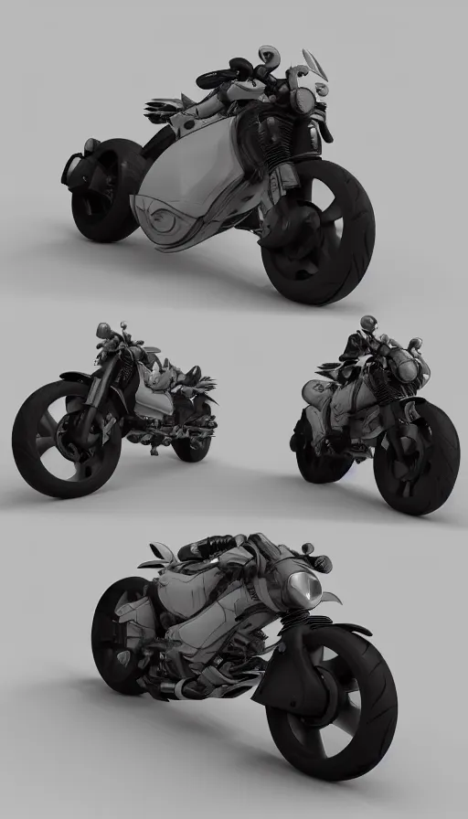 Image similar to a 3d rendered futuristic motorcycle, trending on artstation