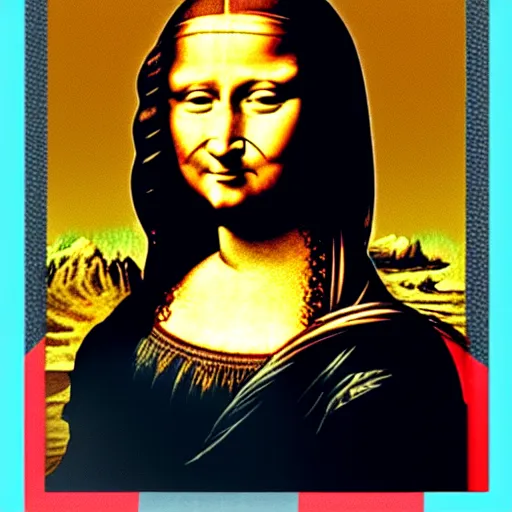 Prompt: monalisa made with internet photos, collage, constructivist artwork, internet collage