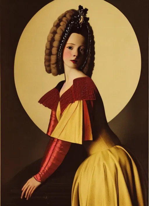 Prompt: portrait of young woman in renaissance dress and renaissance headdress, art by horst p. horst